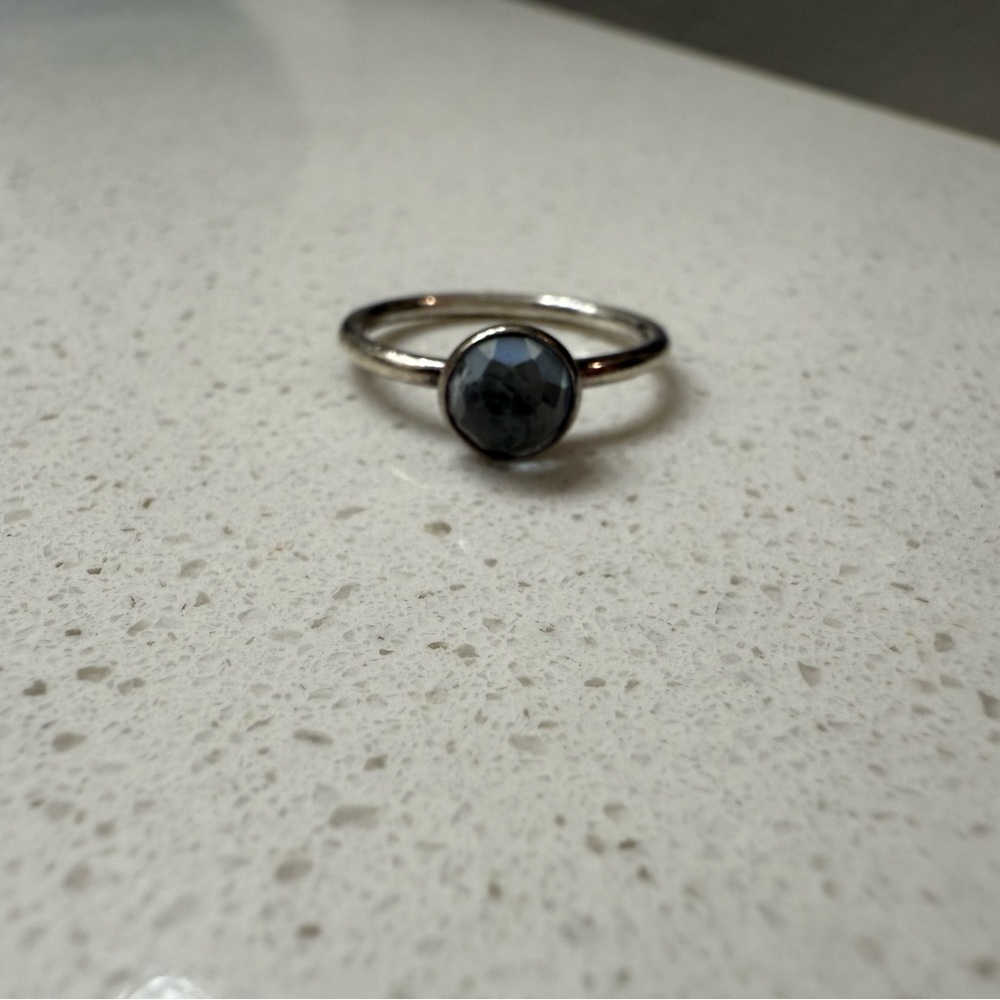 Elegant Silver Ring with Blue Stone